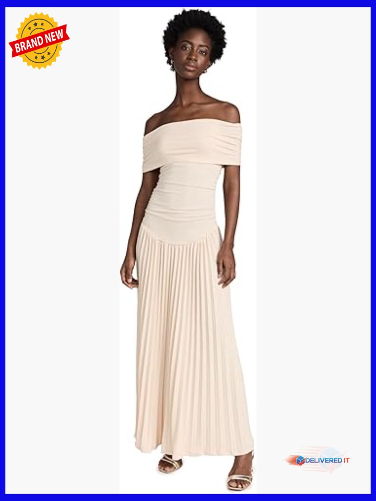 Lightweight Stretch Knit Maxi Dress Off-Shoulder Casual Summer